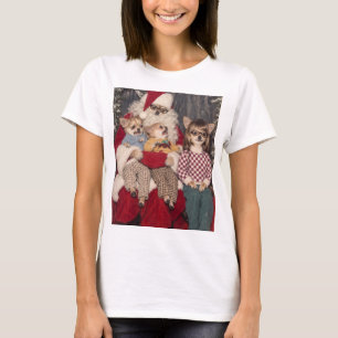 Awkward Chihuahua Christmas Photo with Santa T-Shirt