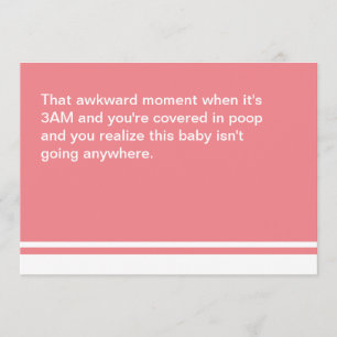 Awkward Moment New Baby Card- Girl Invitation