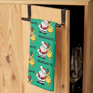 Awkward Santa Selfie, Holiday Kitchen Towel