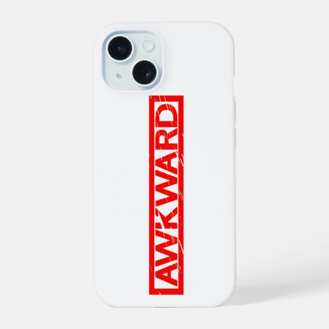 Awkward Stamp iPhone 15 Case (Back)