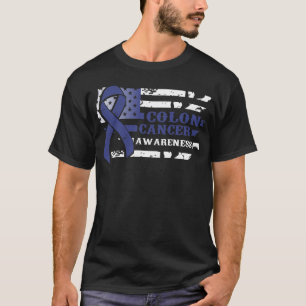 Awkward Style USA Flag Colon Cancer Awareness T-Shirt