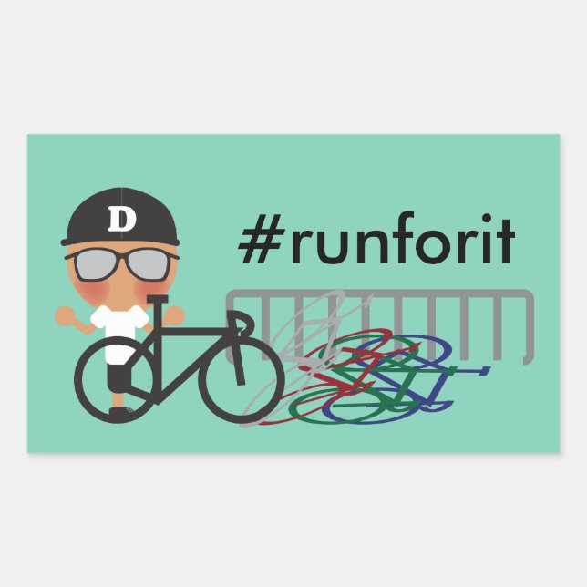 Awkward Urban Accidental Knock Down Bike Rack Rectangular Sticker (Front)