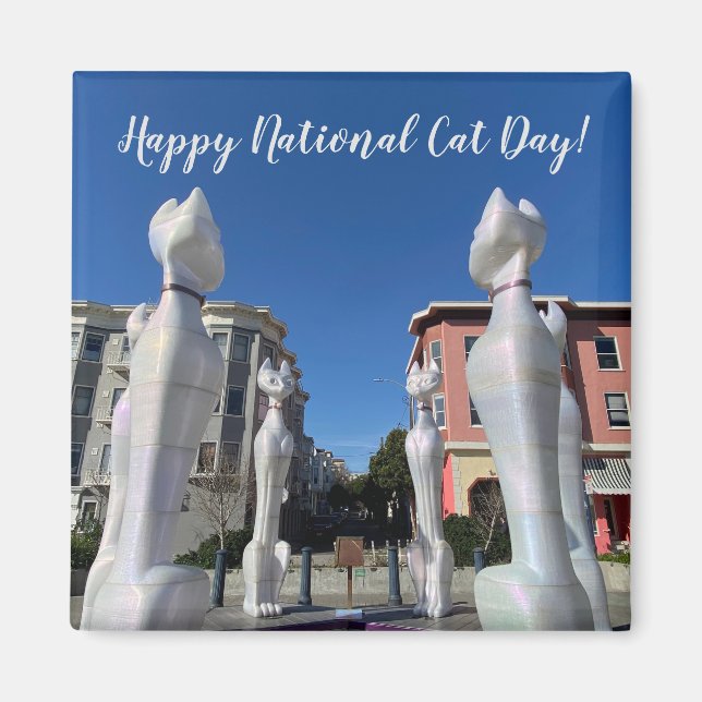 aWorld2Celebrate: Happy National Cat Day! Magnet (Front)