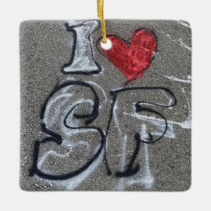 aWorld2Celebrate: I Love SF Ceramic Ornament