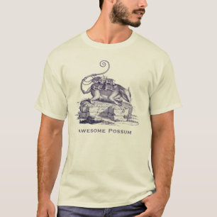 Awsome Possum - Opossom with Babies on Back T-Shirt