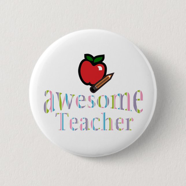 awsome Teacher 6 Cm Round Badge (Front)