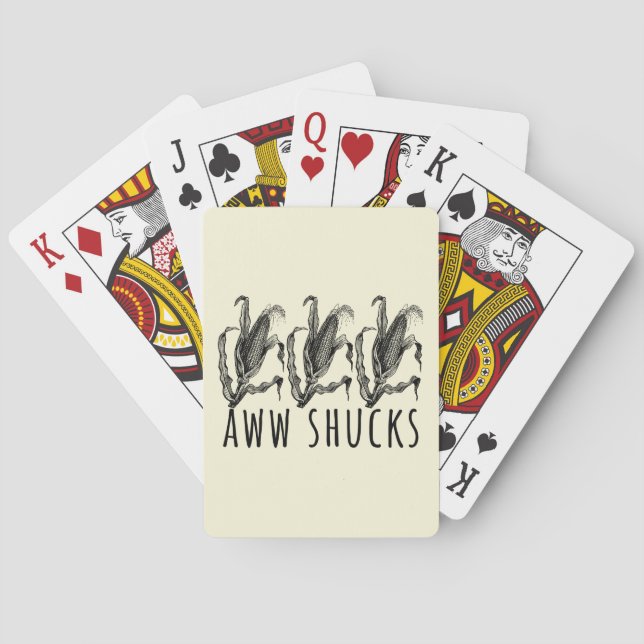 Aww Shucks Corn Husk Funny Farm Playing Cards (Back)
