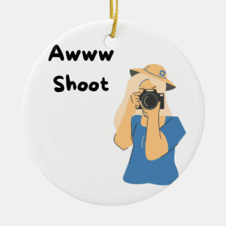 Awww Shoot with a Photographer Taking a Picture on Ceramic Ornament