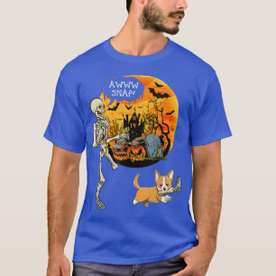 Awww Snap Halloween Corgi Dog Bring Broken Leg Of  T-Shirt