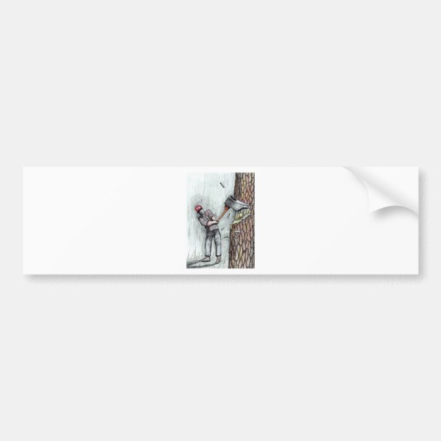 Ax Man no chainsaw Bumper Sticker (Front)