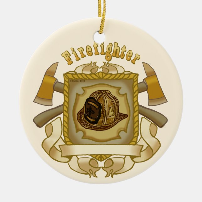 Ax Shield  FireFighter Ornament (Front)