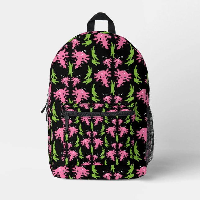 Axaotl Salamander Kids Gift Printed Backpack (Front)