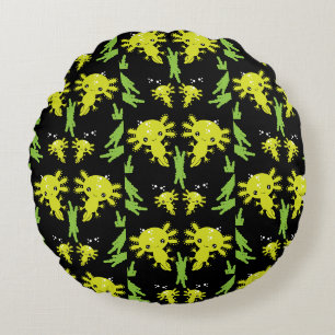 Axaotl Salamander Kids Gift Round Cushion