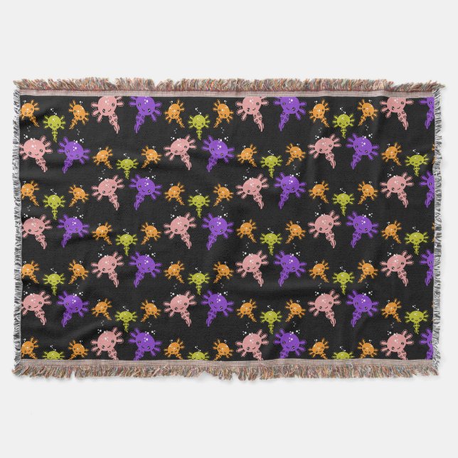 Axaotl Salamander Kids Gift Throw Blanket (Front)