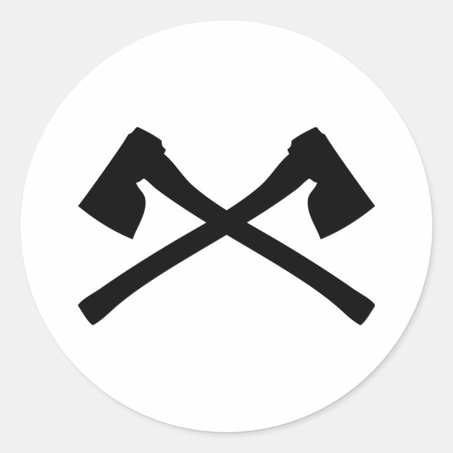axe axe crossed icon classic round sticker (Front)
