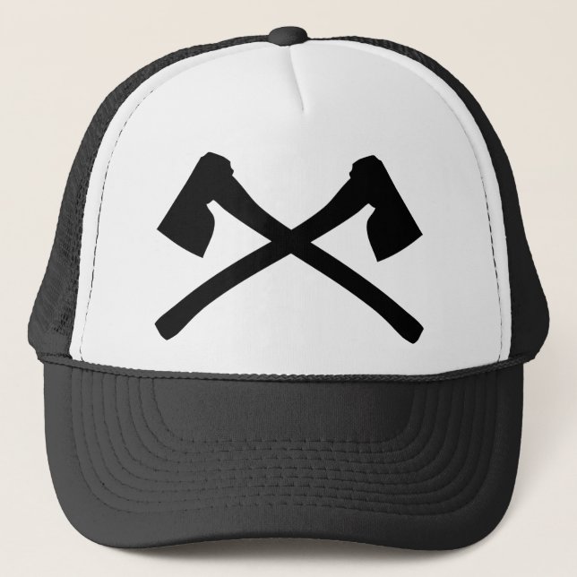 axe axe crossed icon trucker hat (Front)