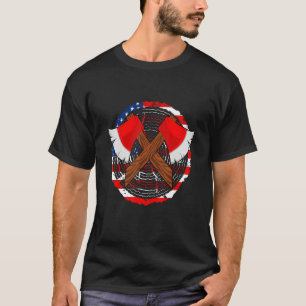 Axe Hatchet American Flag Axe Throwing T-Shirt