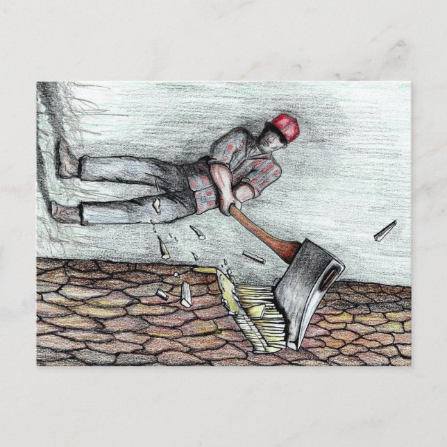 Axe Man no chainsaw Postcard (Front)