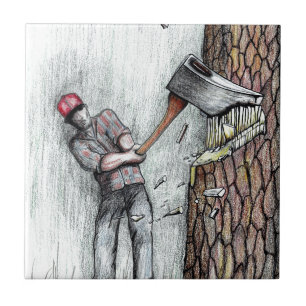 Axe Man no chainsaw Tile
