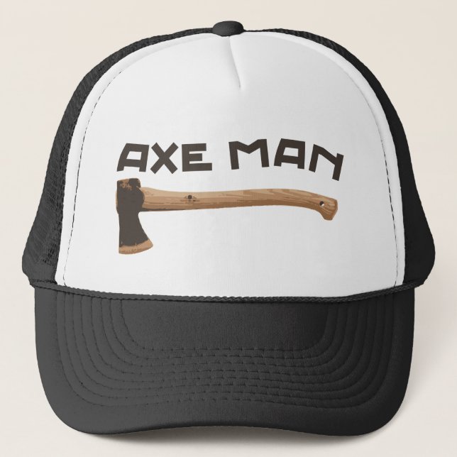 Axe Man, Outdoors Woodsman Trucker Hat (Front)