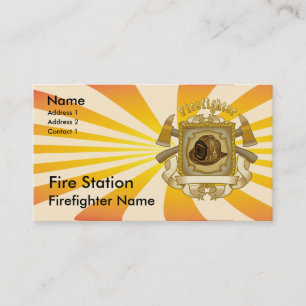 Axe Shield Firefighter  Business Cards 