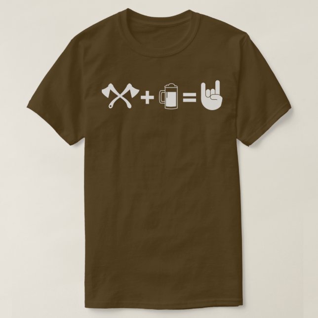 Axe Throwing Axe Beer Rock N Roll Fun Hatchet Toss T-Shirt (Design Front)