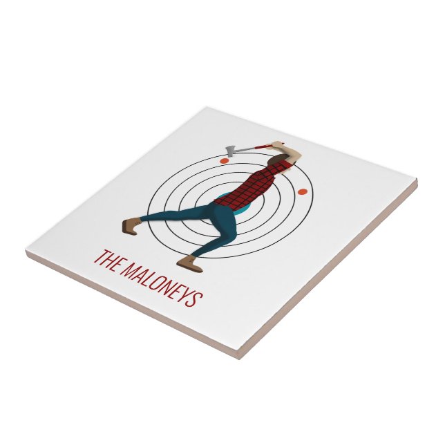 Axe Throwing Ceramic Tile (Side)