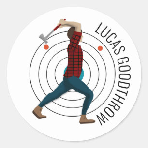 Axe Throwing Classic Round Sticker