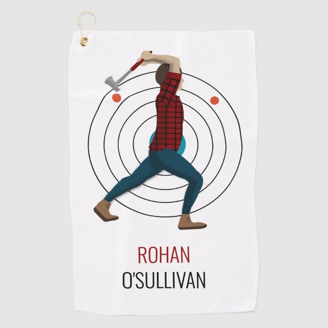 Axe Throwing Golf Towel (Front)
