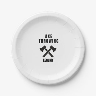 Axe throwing legend paper plate