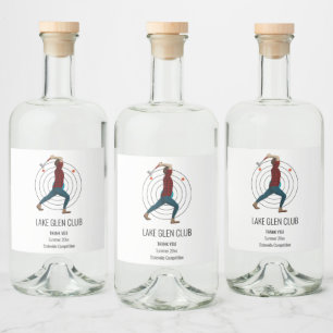 Axe Throwing Liquor Bottle Label