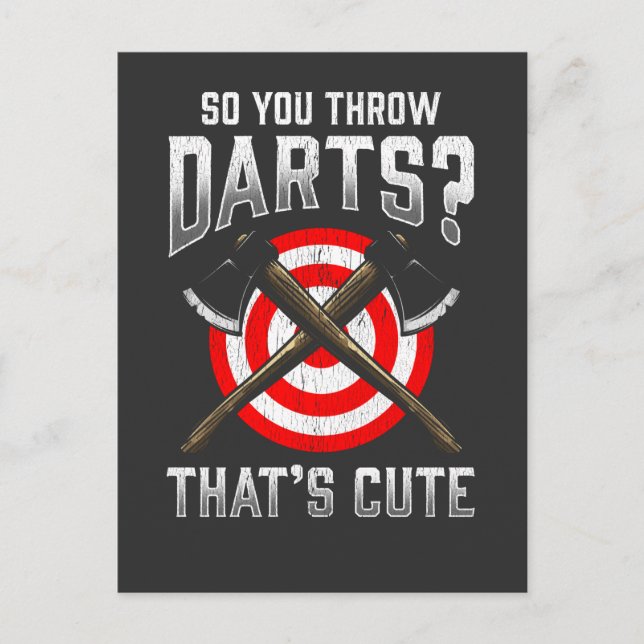 Axe Throwing Lumberjack Darts Forest Carpenter Postcard (Front)