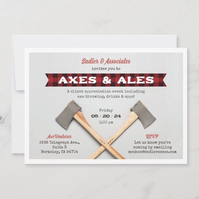 Axe Throwing Party Invitation (Front)