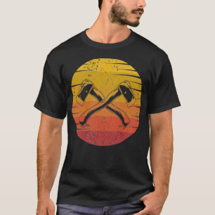 Axe Throwing Retro Sunset Axe Throwing Hatchett Lu T-Shirt