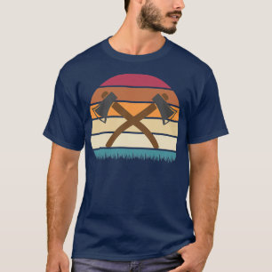 Axe Throwing Retro Sunset Light T-Shirt