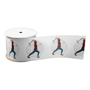 Axe Throwing Satin Ribbon