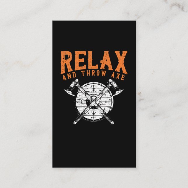 Axe Throwing Saying Woodworker Joke Axe Thrower Business Card (Front)