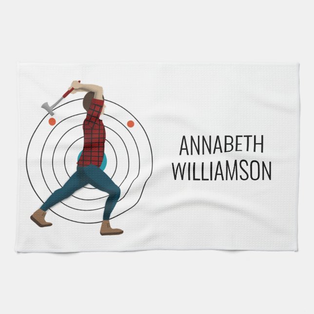 Axe Throwing Tea Towel (Horizontal)