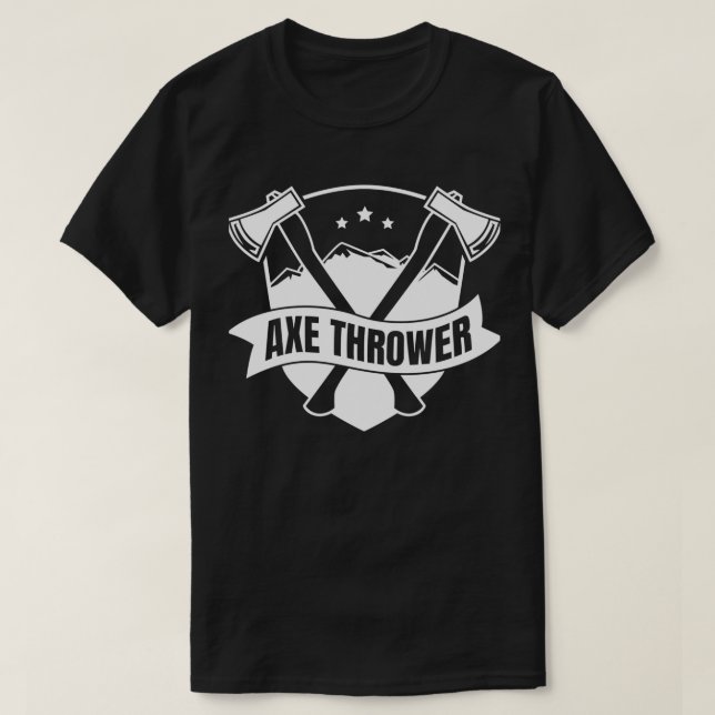 Axe throwing woodcutter axe throwing mountain T-Shirt (Design Front)