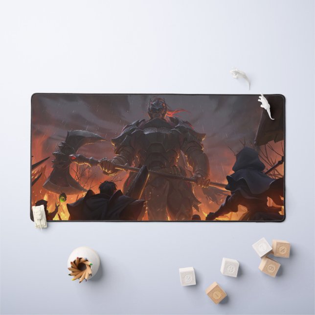Axe Wielder Gaming Desk Mat | Weapon Master Design (Kids Table)
