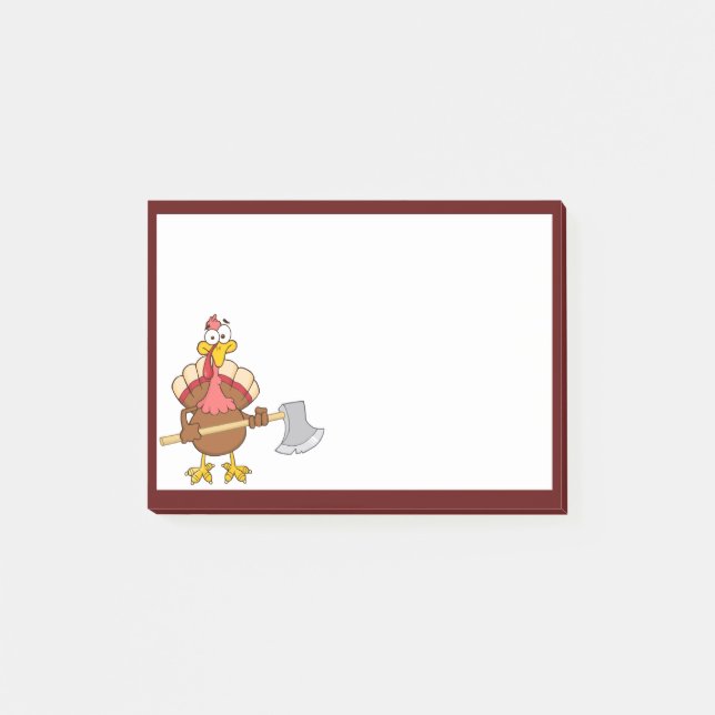 Axe-Wielding Turkey Speech Post-it Notes (Front)