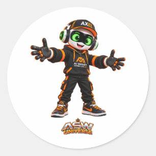 Axel Cute Futuristic AI Robot Character Sticker