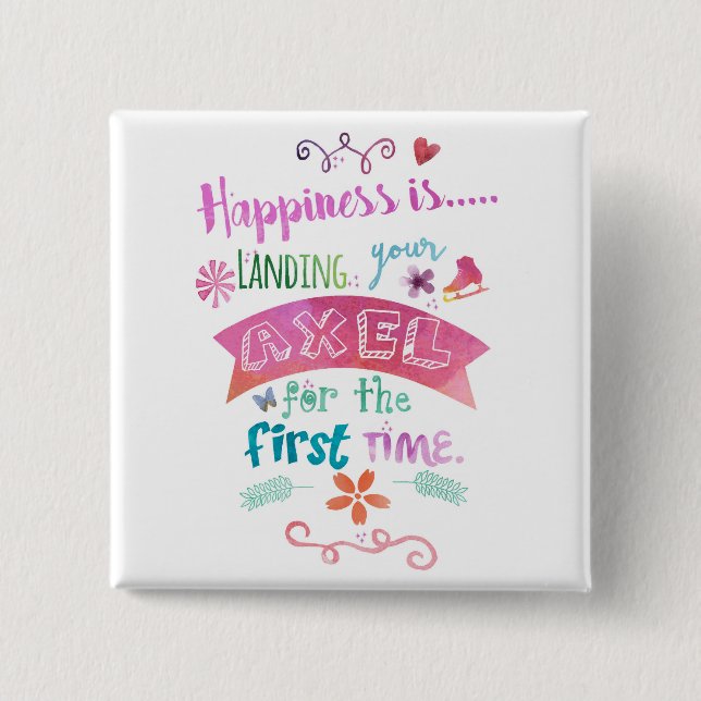 Axel Figure Skate Square Magnet 15 Cm Square Badge (Front)