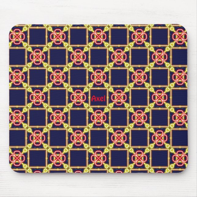AXEL ~ Fluoro Abstract Pattern ~ Personalised Mouse Pad (Front)