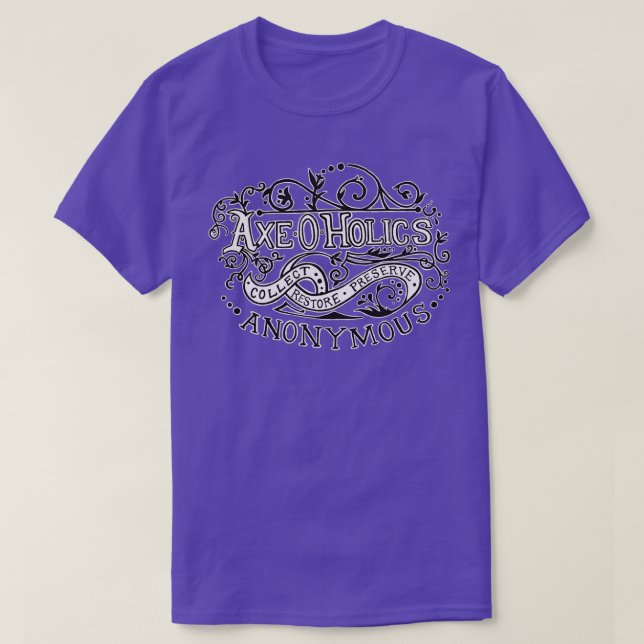 AxeOHolics Anonymous swirled design T-Shirt (Design Front)