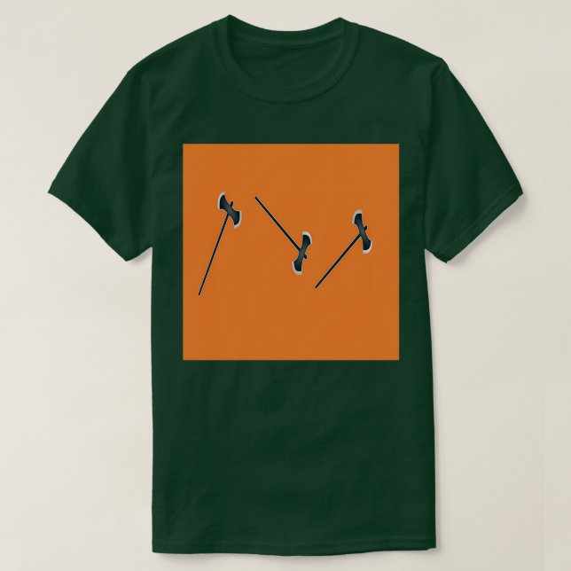 Axes pattern on orange T-Shirt (Design Front)