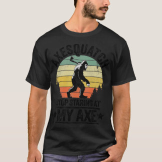 Axesquatch Funny Bigfoot Ax Throwing Gift Vintage T-Shirt