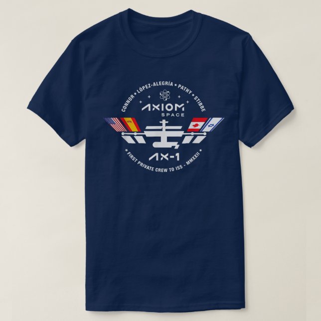 AXIOM A1 Mission Patch Dragon Falcon ISS Space Lau T-Shirt (Design Front)