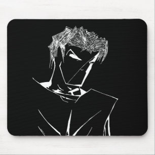 Axiom-man Reverse Black and White Mouse Pad