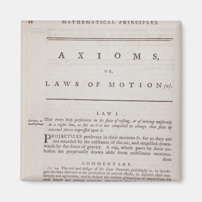 Axioms, or Laws of Motion, from Volume I Magnet (Front)